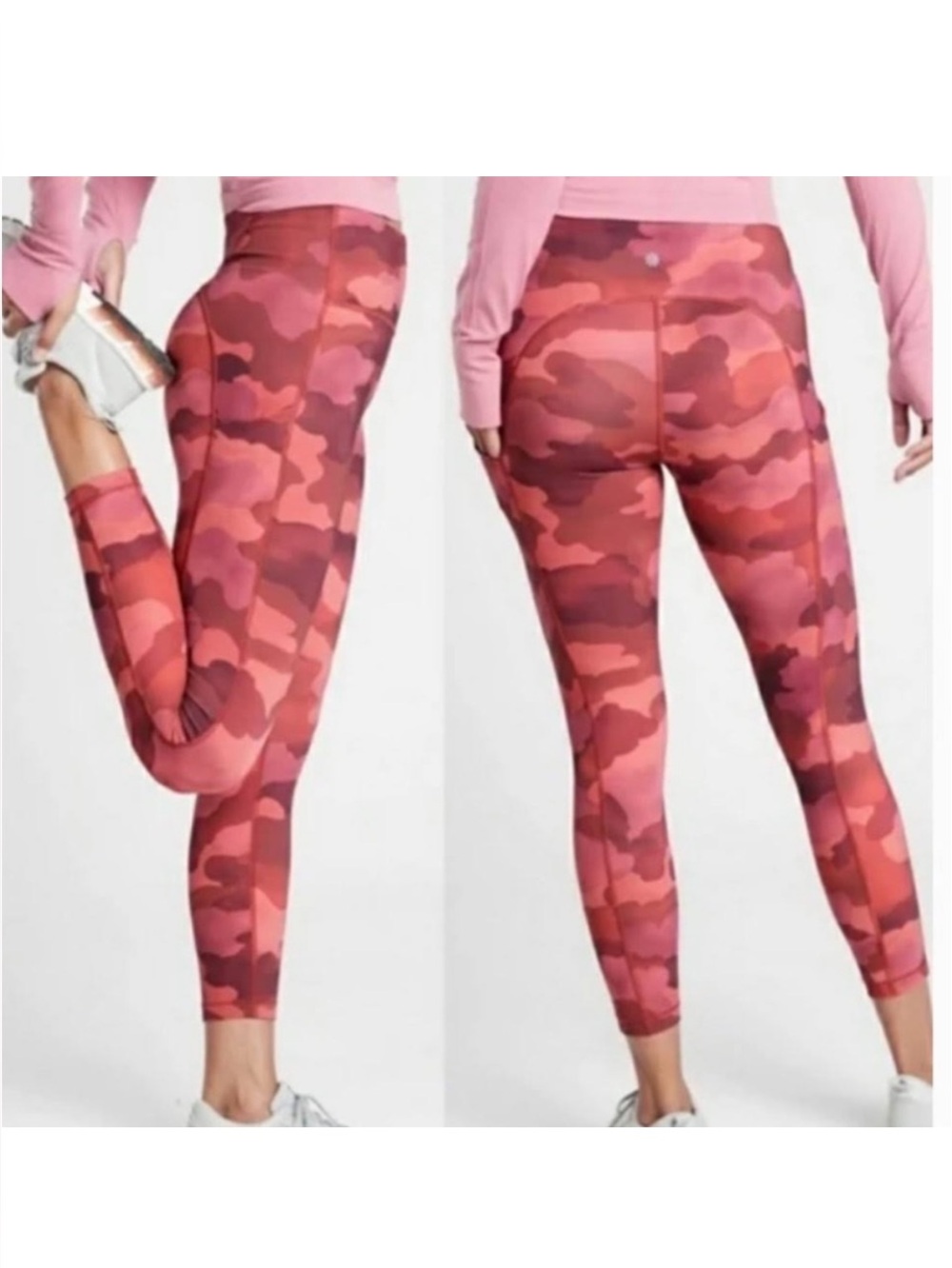 Athleta Pink Camo High-Rise Leggings | xs